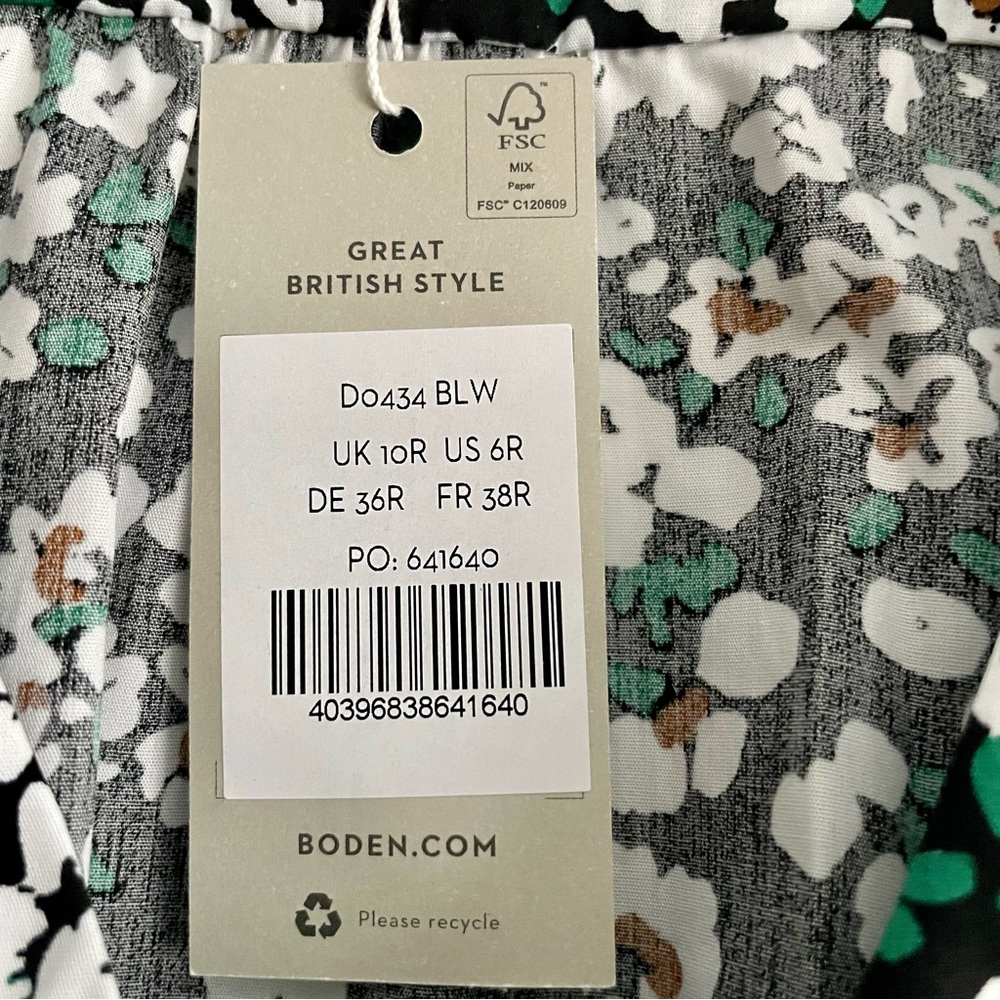 Boden Floral Puff Sleeve Tiered Ruffle Boho Dress Size 6 NWT - Picture 8 of 16